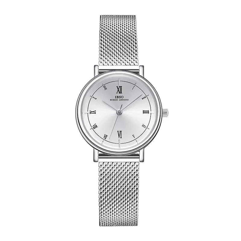 IBSO Women Bracelet Watch Fashion Geneva Designer Japan Quartz Sliver Stainless Steel Female Gift Wristwatches Relogio Feminino