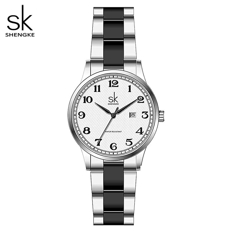 Shengke Fashion Diamond Woman Watches Green Dial Beauty Women Quartz Wristwatches Original Design Ladies Clock Relogio Feminino
