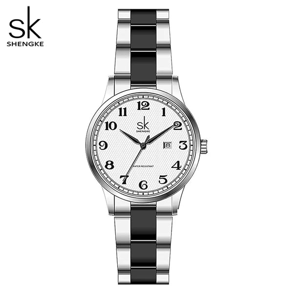 Shengke fashion diamond woman watches green dial beauty women quartz wristwatches original design ladies clock relogio feminino