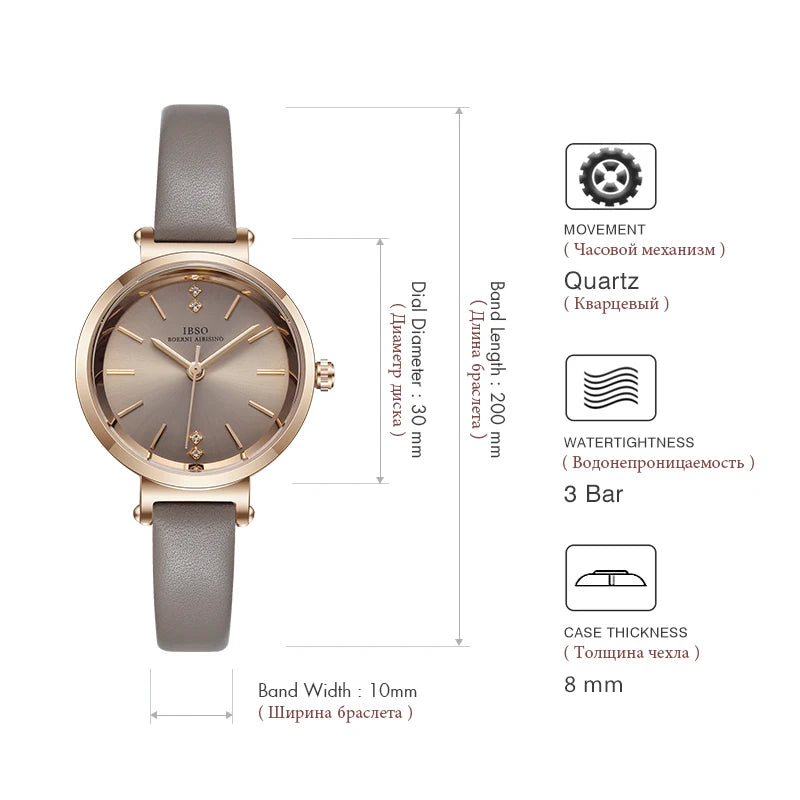 IBSO 8 MM Ultra-Thin Wrist Women Watches Luxury Female Clock Fashion Montre Femme 2022 Ladies Quartz Watch Relogio Feminino