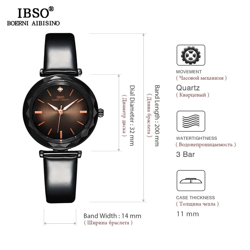 Luxury Women's Watches Elegant Green Glass Regular Slices Design Stainless Steel And Leather Strap Wrist Women Watch For Gifts