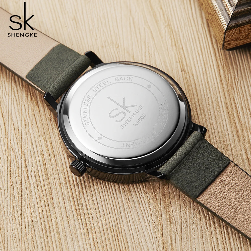 Shengke Simple Women Dress Watches Retro Leather Female Clock Top Brand Women's Fashion Mini Design Quartz Wristwatches Watches