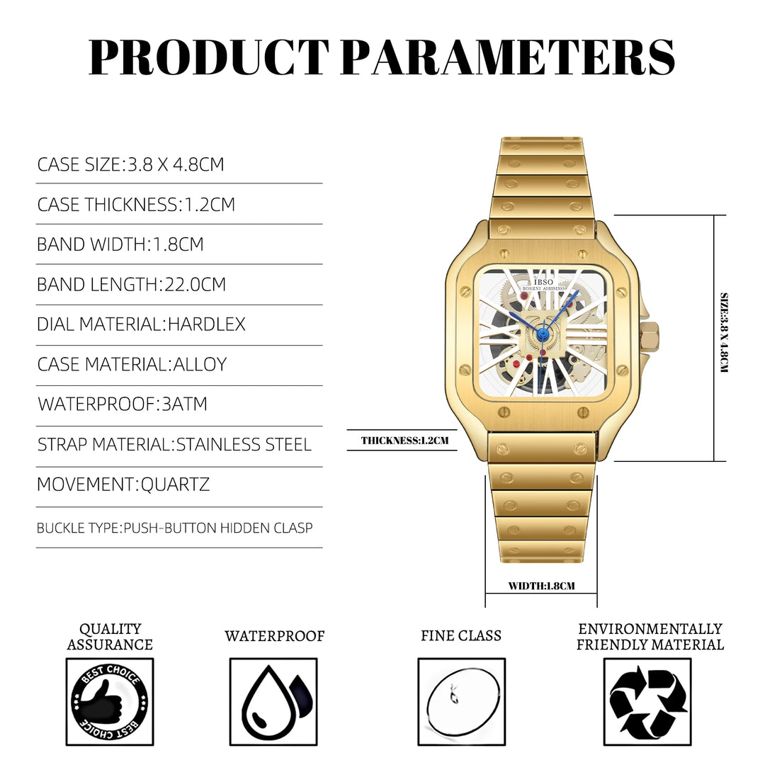 IBSO Men Luxury Watches 2026 New Arrival Style Classical 3ATM Waterproof Stainless Steel Band Original Movement
