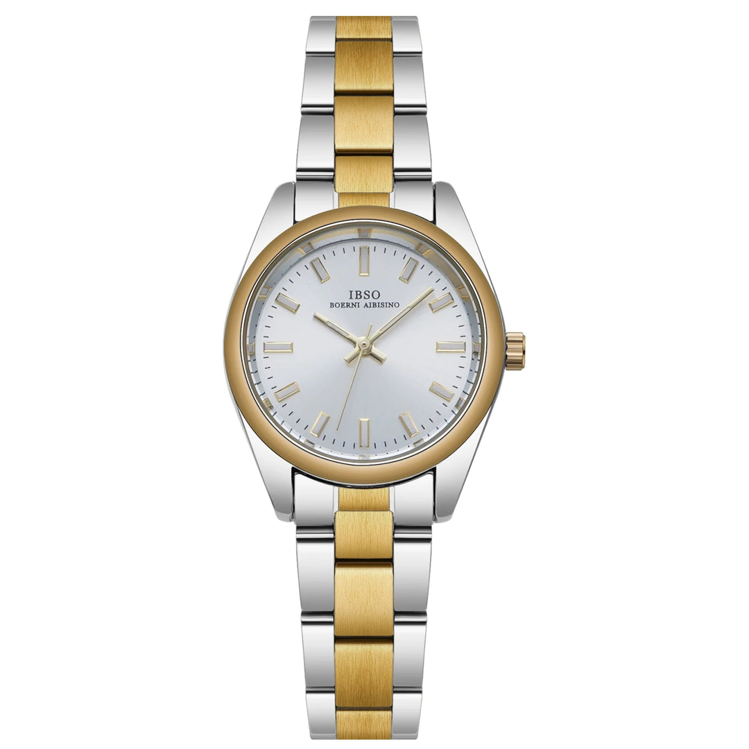 IBSO 2026 New Women Stainless Steel Watches 3ATM Waterproof Luminous Hands Dials Small Luxury Style Women Gift For Christmas