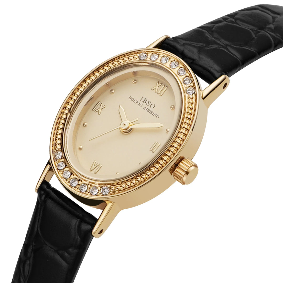 IBSO Women Small Elegant Quartz Watches Genuine Leather Strap 3ATM Waterproof Wholesale 2025 New Fashion Lady WristWatches