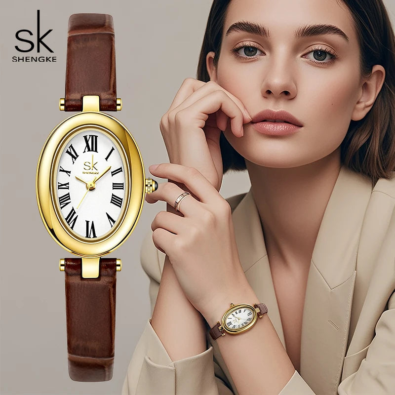 Shengke New Arrival Women's Watches Top Brand Ladies Quartz Wristwatches Original Styles Luxury Female Best Gifts Clock