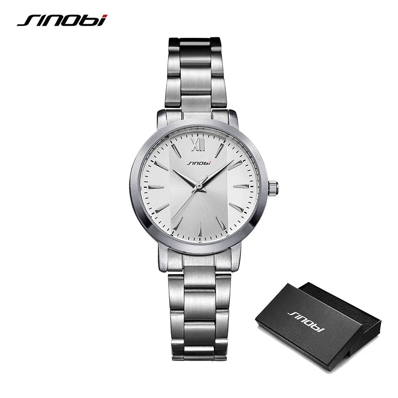Sinobi Fashion Women's Watches Original Design Elegant Woman Quartz Wristwatches Best Gifts Clock for Wife Relogio Feminino