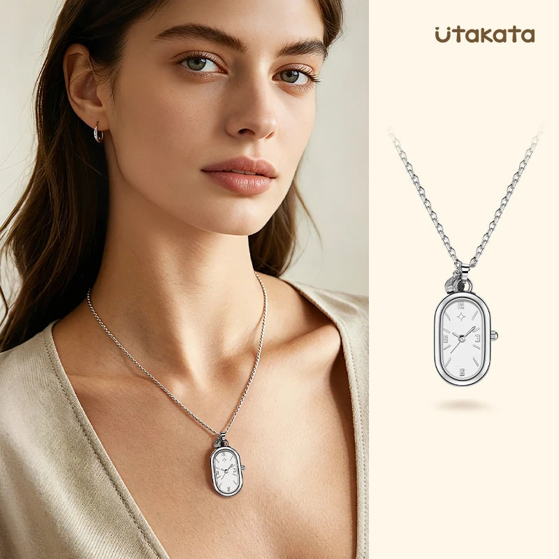 Ladies' quartz wristwatch, ladies' necklace watch, fashionable style,suitable to match together Elegant Gifts