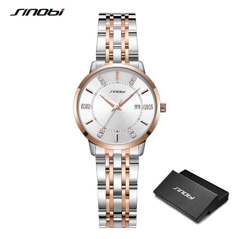 SINOBI New Design Women's Watches Elegant Style Ladies Quartz Wristwatches Top Luxury Girls Gifts Clock Fashion Dresses Watch