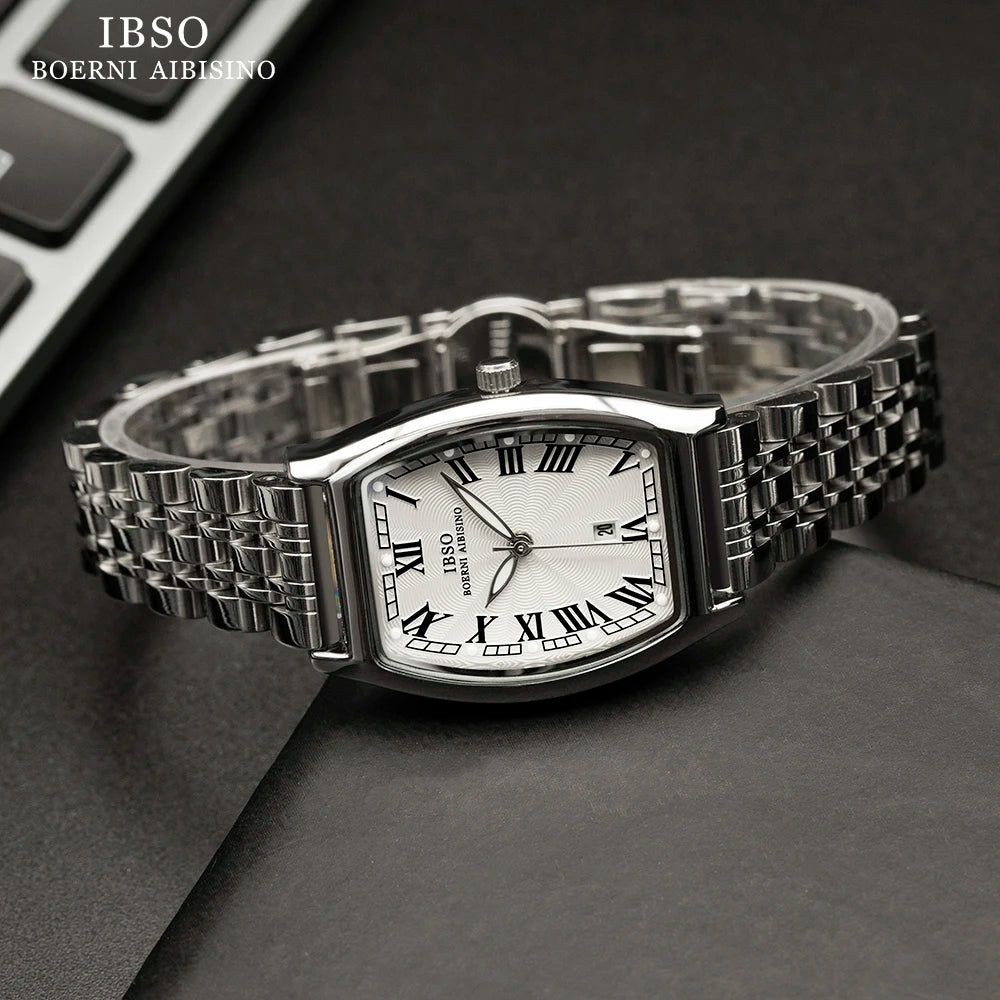 IBSO New Style Women Luxury Quartz Watches Japanese Movement 3ATM Waterproof Stainless Strap Watch Ladies Luminous Dial 9388