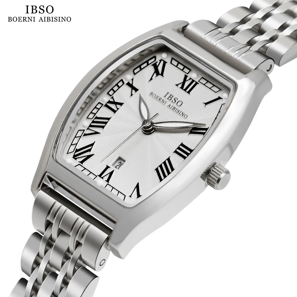 IBSO New Style Women Luxury Quartz Watches Japanese Movement 3ATM Waterproof Stainless Strap Watch Ladies Luminous Dial 9388