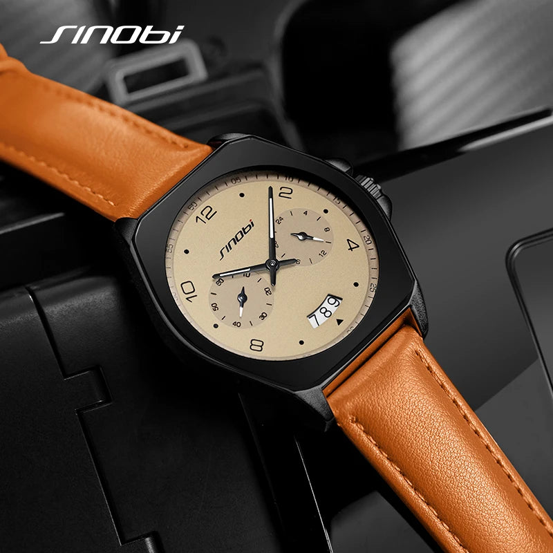 SINOBI Fashion Men's Watches Original Styles Man's Quartz Wristwatches Waterproof Male Gifts Clock Fashion Relogio Masculino