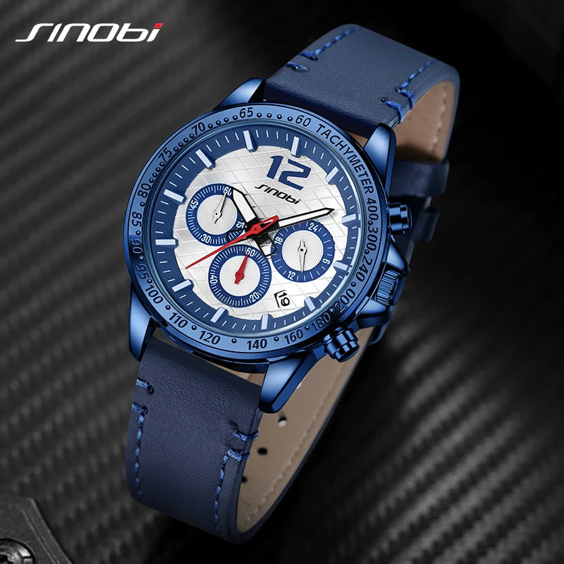 SINOBI Fashion Styles Men's Watches Original Sports Design Mans Quartz Wristwatches Top Brand Male Best Gifts Clock for Husband
