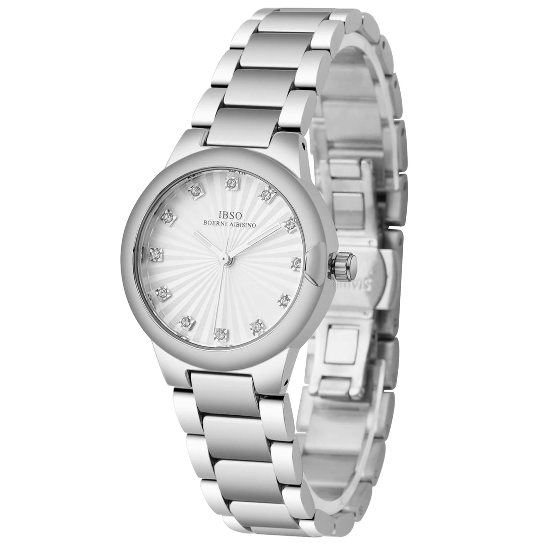 IBSO Women Wholesale Stainless Steel Strap Luxury Simple Watch Ladies 3ATM Waterproof Japanese Quartz Movement Luminous Hands