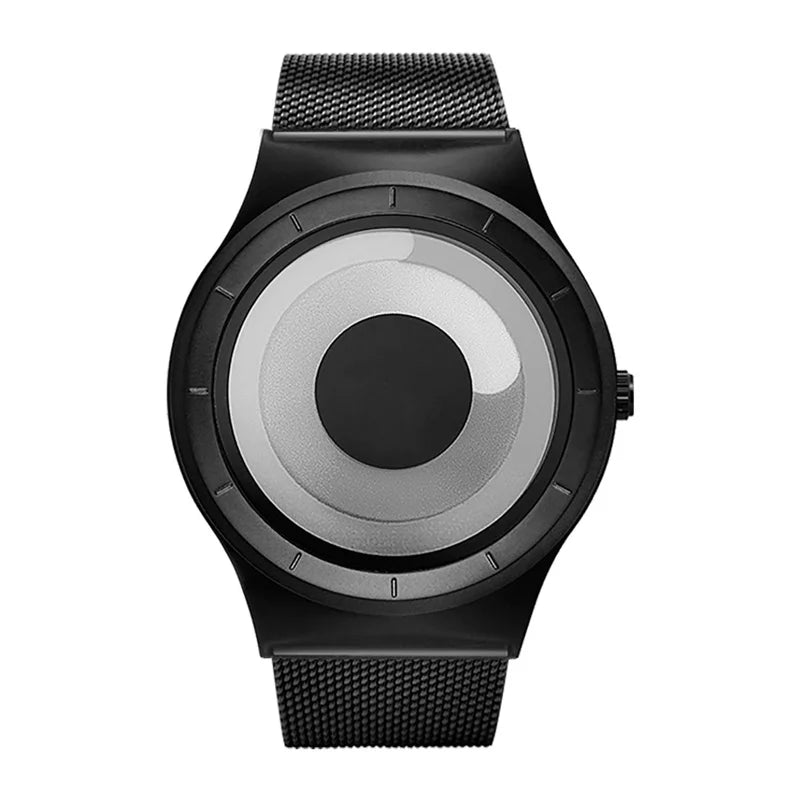 SINOBI Creative Men Women's Quartz Watch Mesh Strap Black Sports Wristwatches Geneva Fashion Watches Relogio Feminino Waterproof
