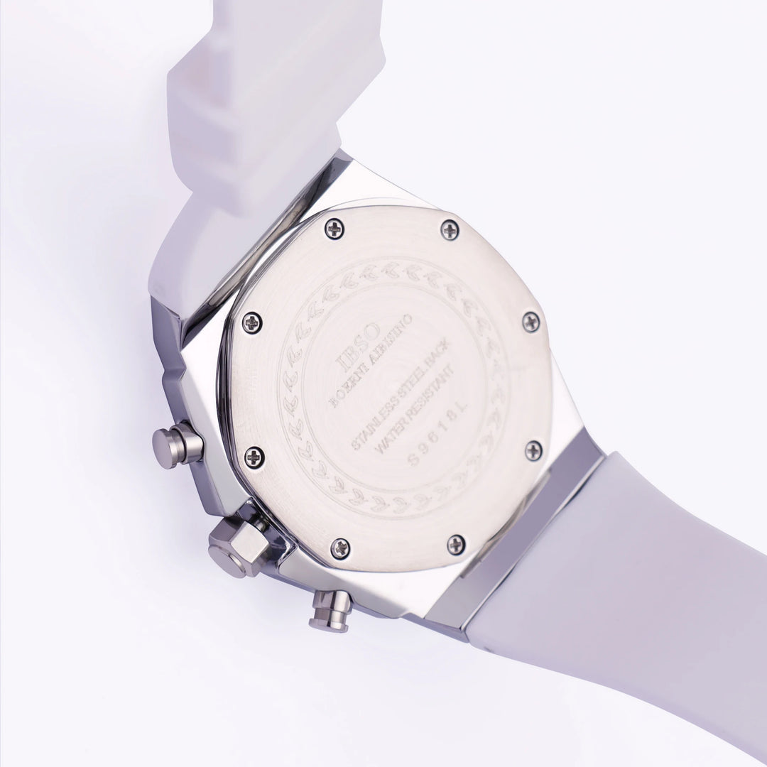 IBSO Three Eyes Women Quartz Watches Japanese Movement Ladies Clock Chronograph Stop Watch 3ATM Silicone Strap Stop Watch S9618