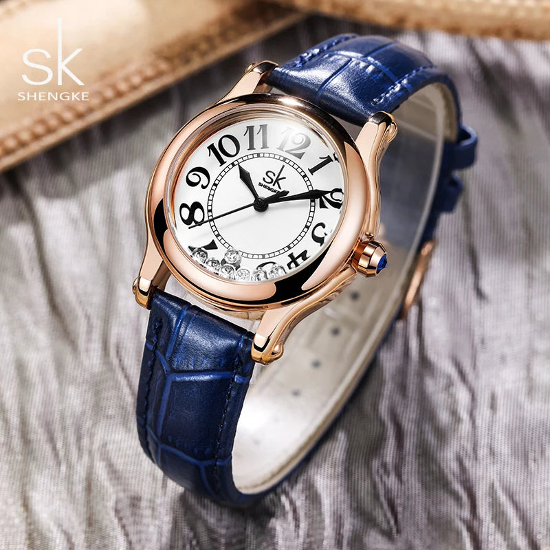 Shengke Top Brand Ladies Quartz Wristwatches Diamond Woman's Watches Original Fashion Women's Best Gifts Clock Montre femme