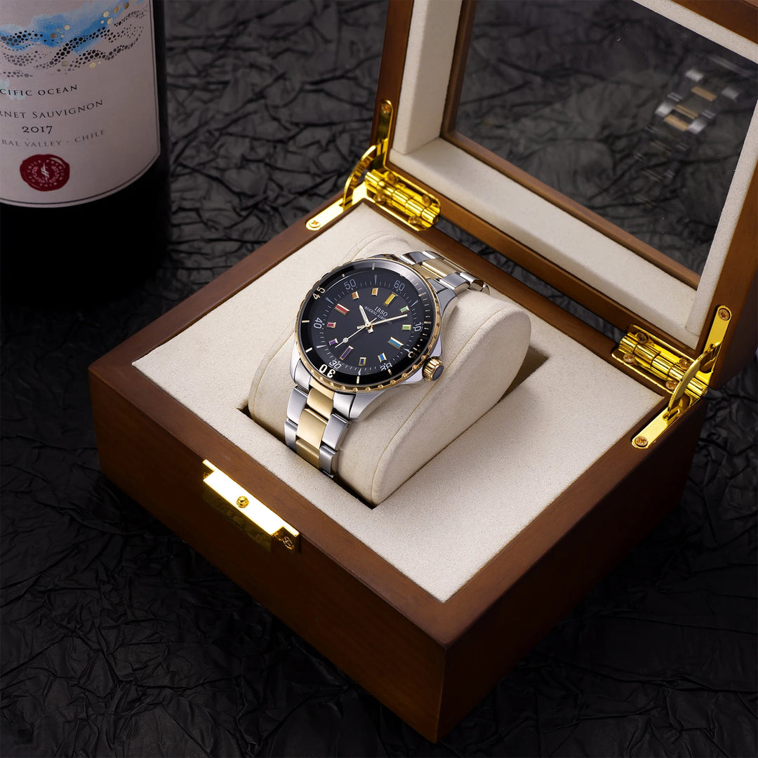 IBSO 2026 Men Business Style Quartz Watches Stainless Steel Strap Luminous Hands Luxury Japanese Quartz Movement Waterproof
