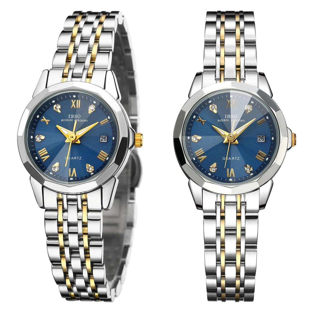 IBSO 2024 Luxury Women Watch Calendar Japanese Quartz Movement 3ATM Waterproof Stainless Steel Strap Fashion Ladies Watch S1119L