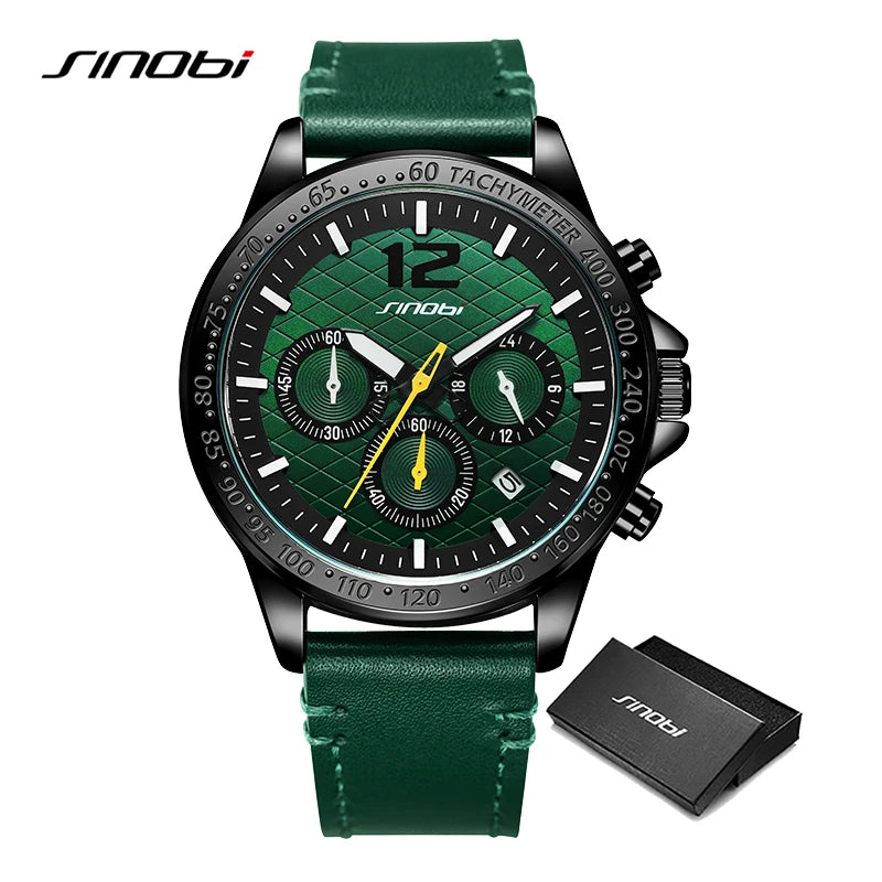 SINOBI Fashion Styles Men's Watches Original Sports Design Mans Quartz Wristwatches Top Brand Male Best Gifts Clock for Husband