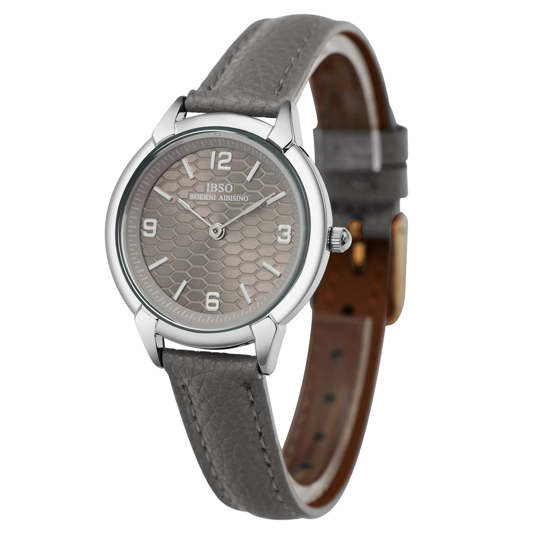IBSO New 2026 Women Genuine Leather Strap 3ATM Waterproof Japanese Movement Luminous Hands Elegant Style Special Dial Design