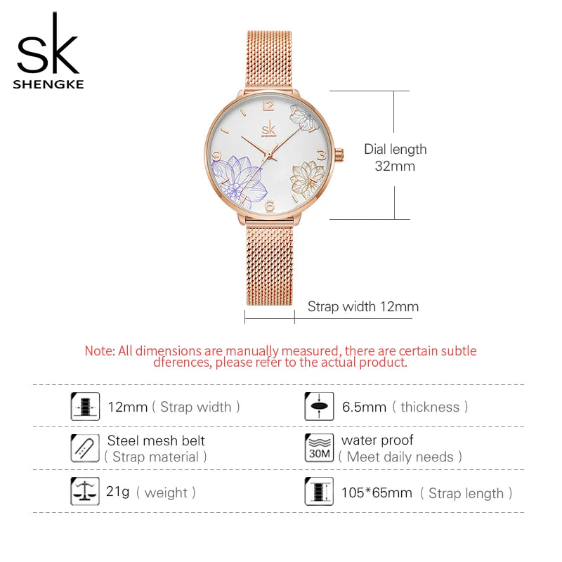 Shengke SK Fashion Watches For Women Ladies Luxury Quartz Relogio Feminino Female Montre Reloj Mujer Zegarek Damski Dropshipping