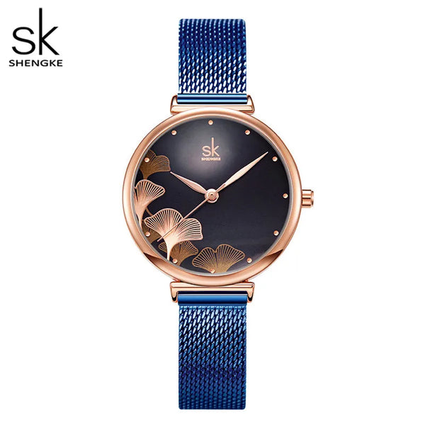 Shengke originale design woman watches fashion lucky clover fashion women's quartz wristwatches top luxury elengent female clock