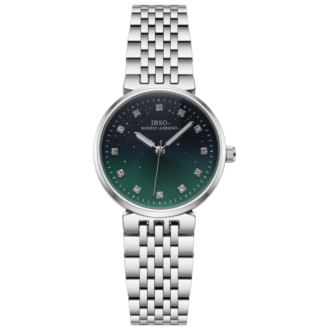 IBSO New Arrival 2026 Gradient Color Dial Stainless Steel Strap Luminous Hands 3ATM Waterproof Japan Movement