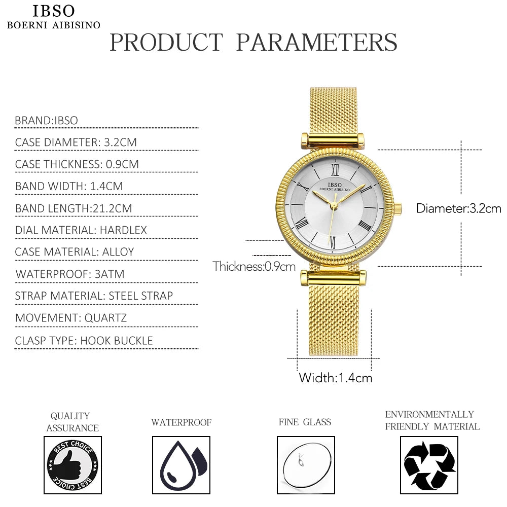IBSO Women Wholesale 2022 New Quartz Watches Luxury Simple Watch Ladies 3ATM Waterproof Japanese Quartz Movement Luminous Hands