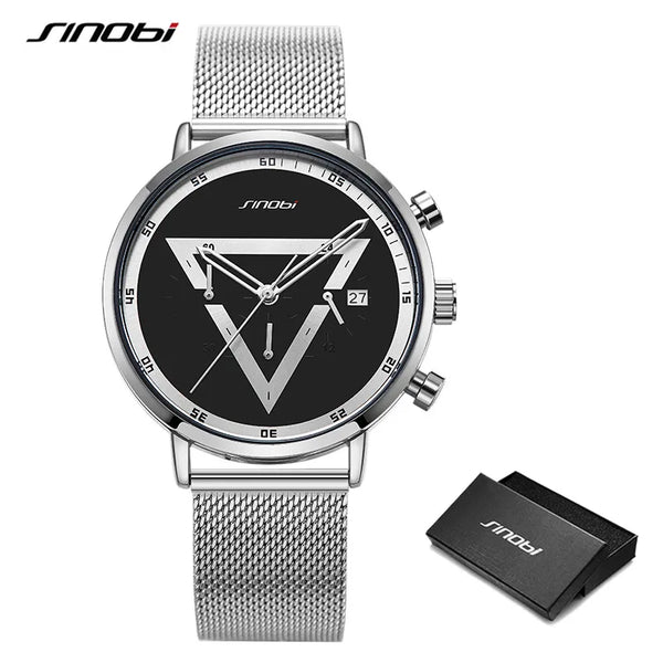 Sinobi fashion men's watches creative design quartz wristwatches chronograph multifunction man's sports watches gifts for male