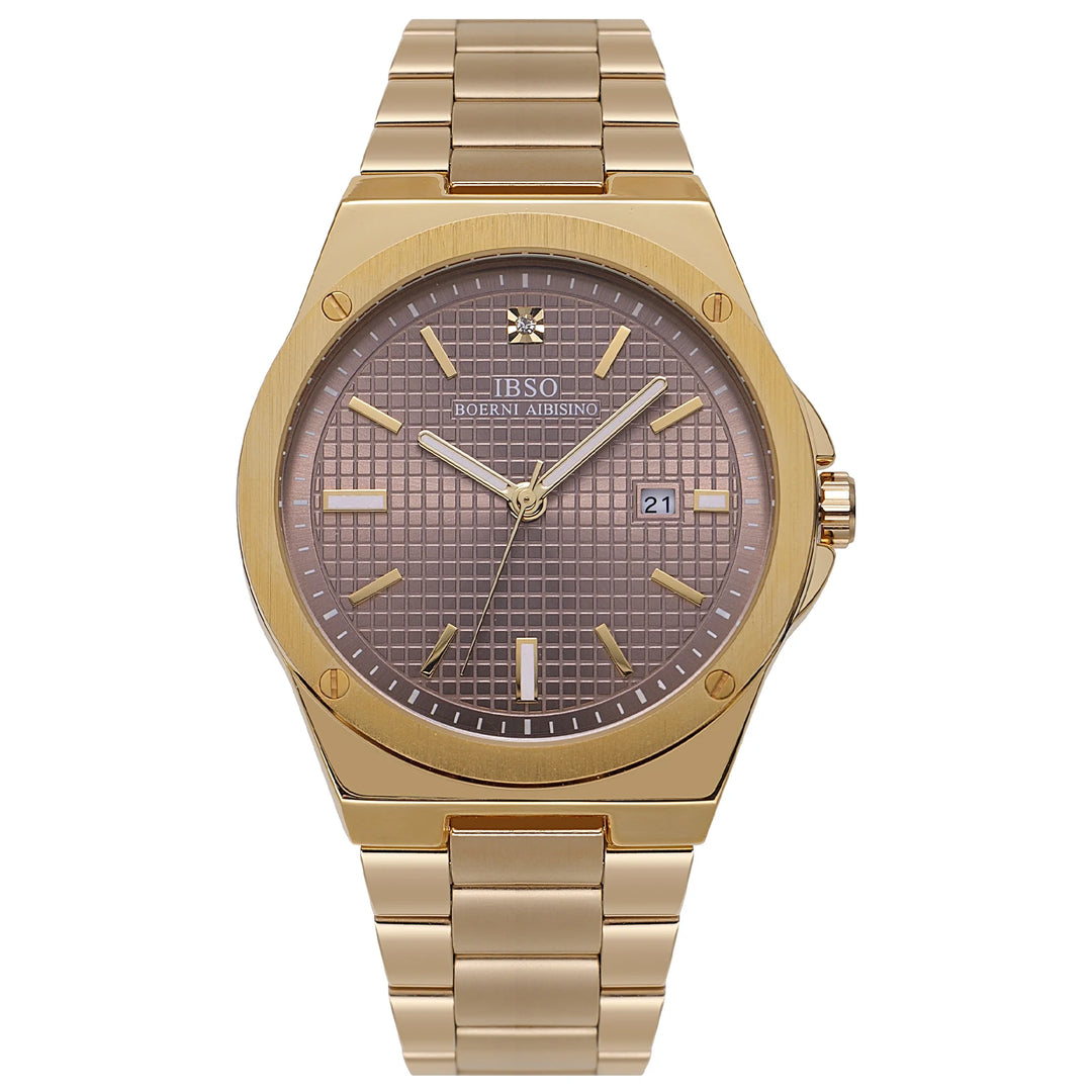 IBSO 2026 New Men Luxury Quartz Watch Luminous Hands And Number Calendar 3ATM Waterproof Business Style Wristwatches For Men