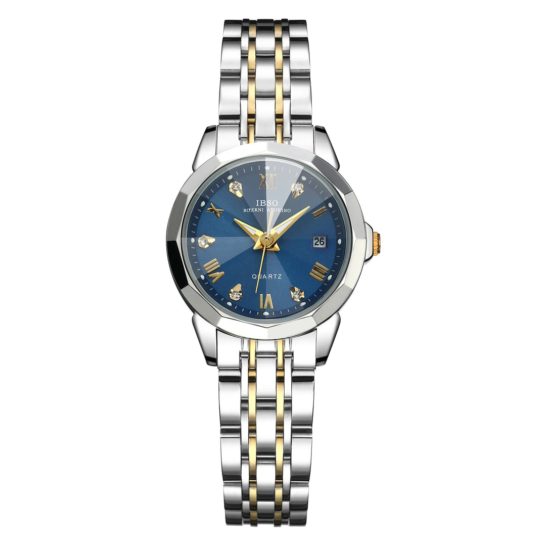 IBSO 2024 Luxury Women Watch Calendar Japanese Quartz Movement 3ATM Waterproof Stainless Steel Strap Fashion Ladies Watch S1119L