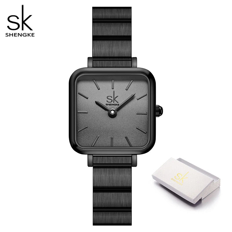 Shengke Fashion Style Women Watches Square Design Original Woman's Quartz Wristwatches Top Luxury Brand Female SK Gift Clock