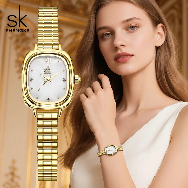 Shengke Fashion Elegant Women's Quartz Watches Top Brand Woman's Wristwatches Hot Sales Female Best Gifts Clock for Wife ,Family