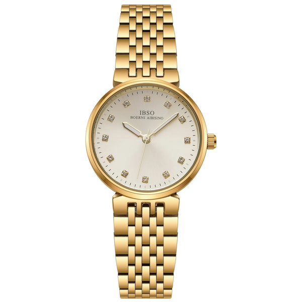 Ibso new arrival 2026 gradient color dial stainless steel strap luminous hands 3atm waterproof japan movement