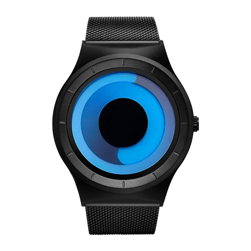 SINOBI Creative Men Women's Quartz Watch Mesh Strap Black Sports Wristwatches Geneva Fashion Watches Relogio Feminino Waterproof