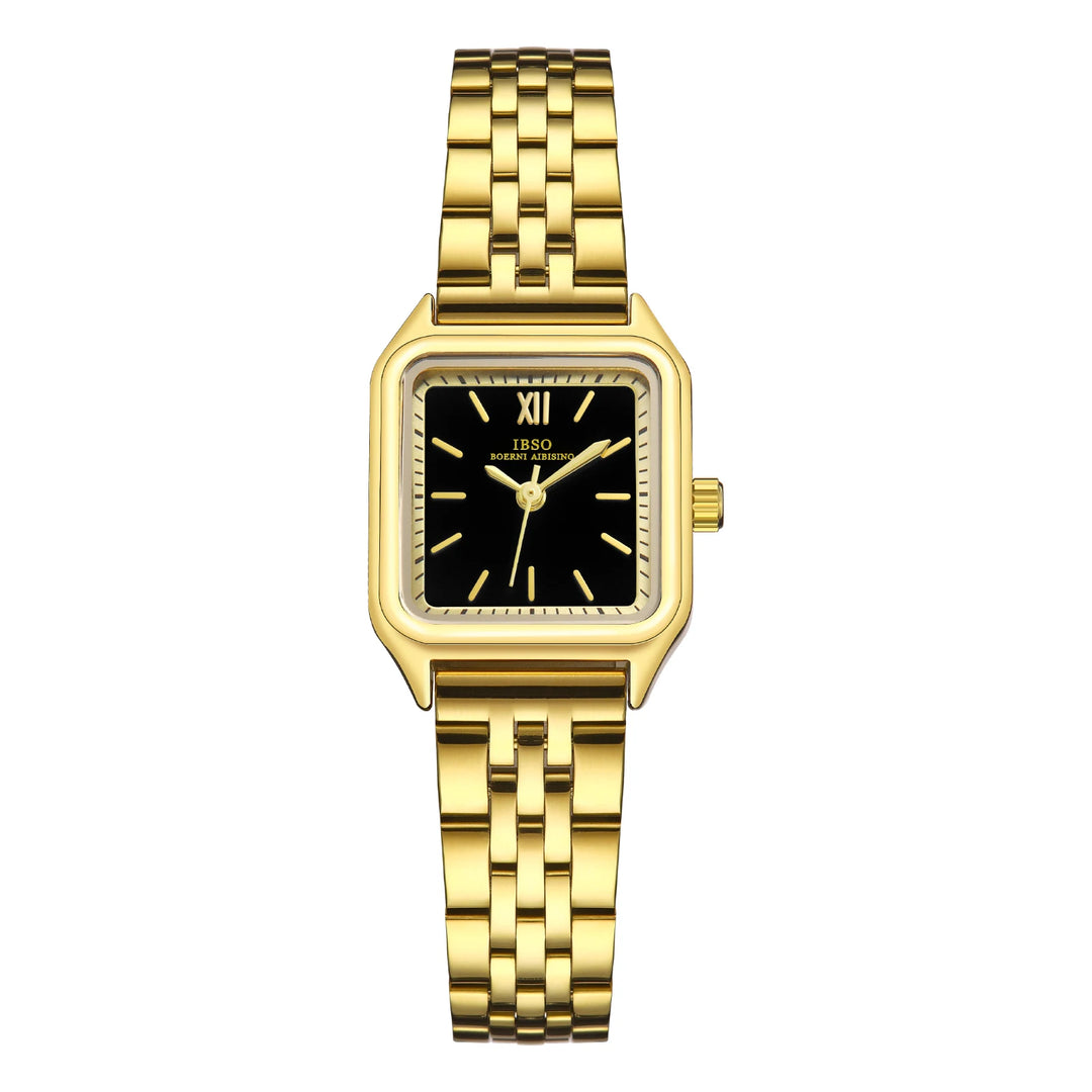 IBSO 2026 New Women Luxury Style Quartz Watches Square Face Stainless Steel Strap Waterproof Dial Waterproof 30 Quartz S9680L