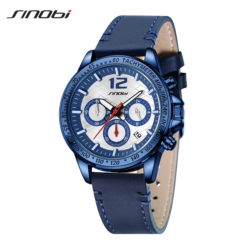 SINOBI Fashion Styles Men's Watches Original Sports Design Mans Quartz Wristwatches Top Brand Male Best Gifts Clock for Husband