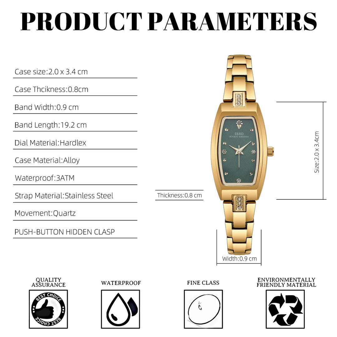 IBSO 2025 New Arrival Women Watch Irregular Case Elegant Bracelet 3ATM Waterproof Stainless Steel Strap Multi Colors Options