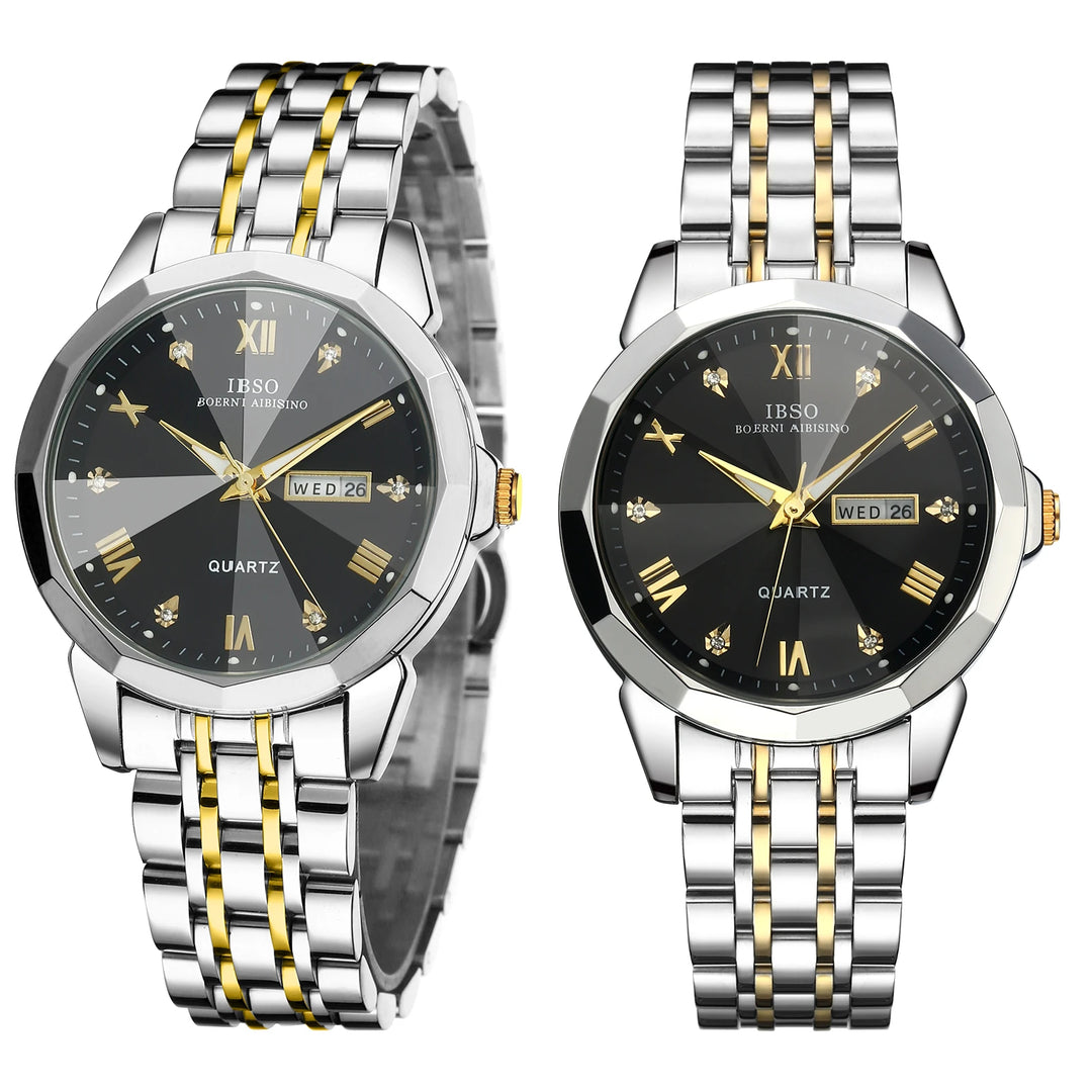 IBSO 2026 New Men Calendar Quartz Watch Japanese Movement 3ATM Waterproof Luminous Hands Luxury Stainless Steel Strap S1119G