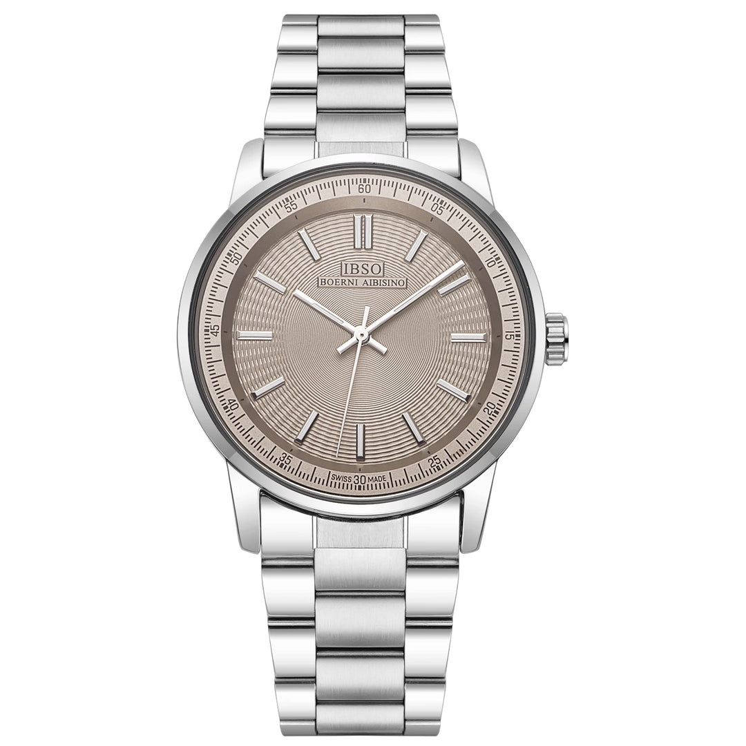 IBSO S1131G Business Style Men Quartz Watch Japanese Movement Luminous Hands And Dials Stainless Steel Strap 3ATM Waterproof