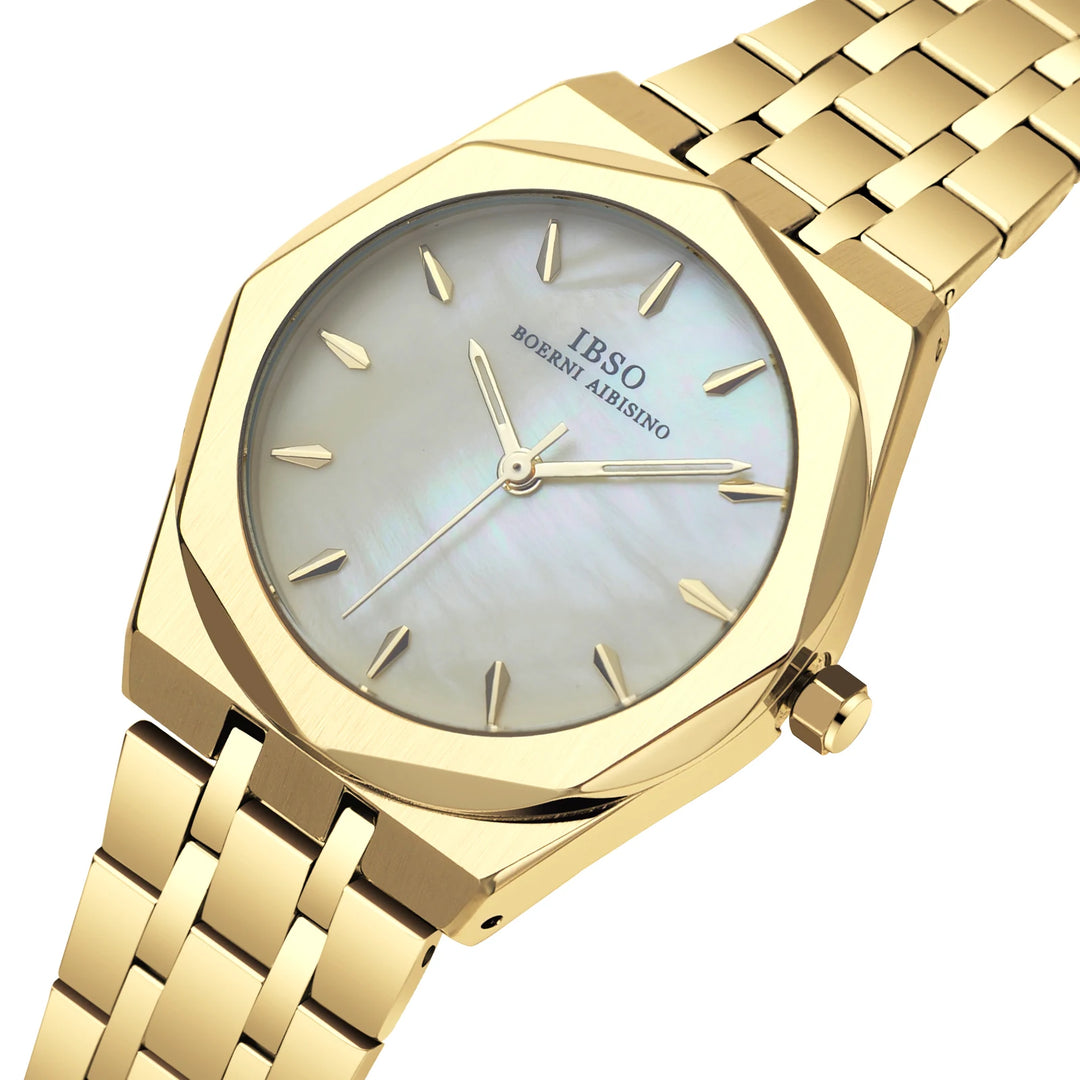 IBSO 2026 Women Quartz Watches 3ATM Japanese Made Movement Stainless Steel Strap Gold Lady Wristwatches Gift For Mother's Day