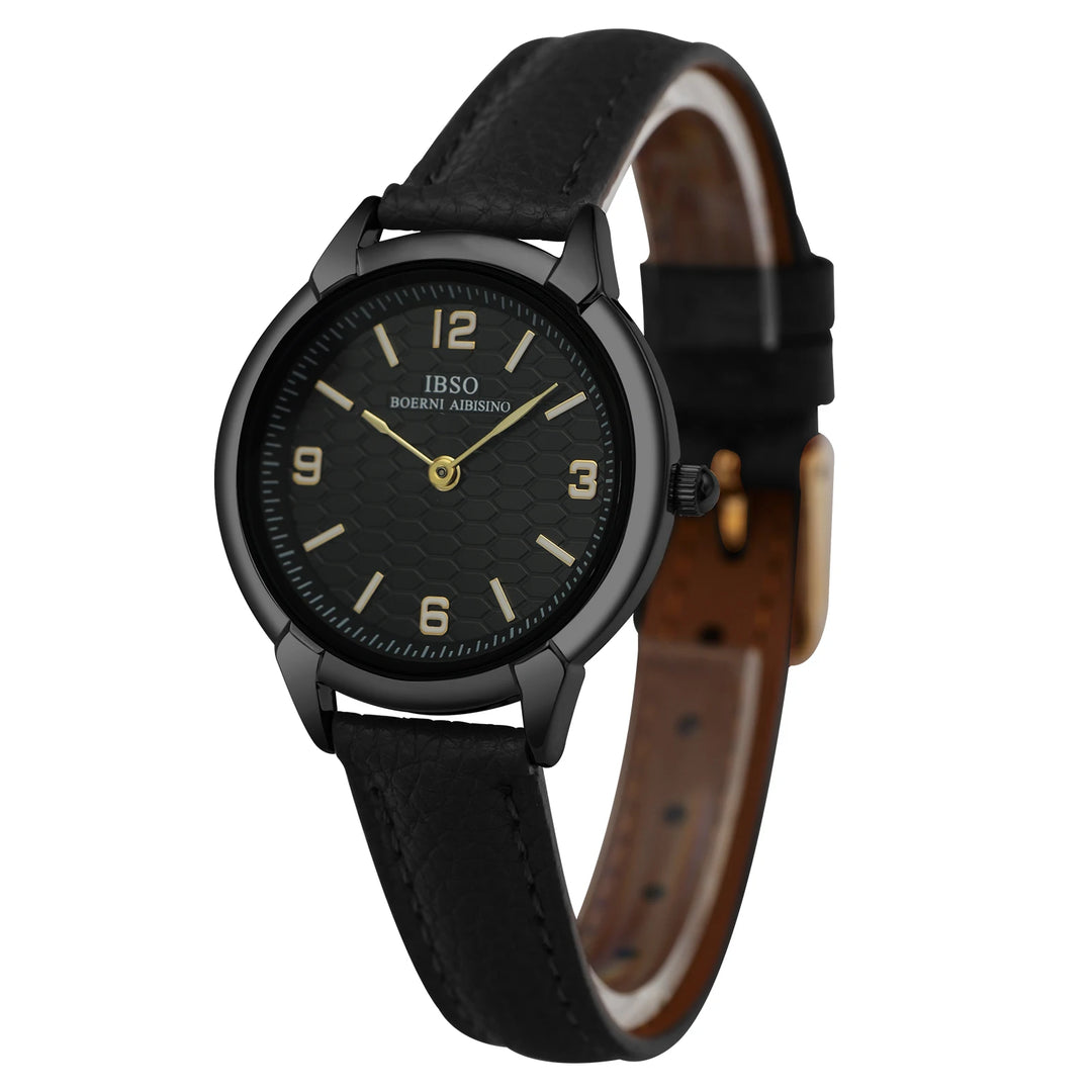 IBSO New 2026 Women Genuine Leather Strap 3ATM Waterproof Japanese Movement Luminous Hands Elegant Style Special Dial Design