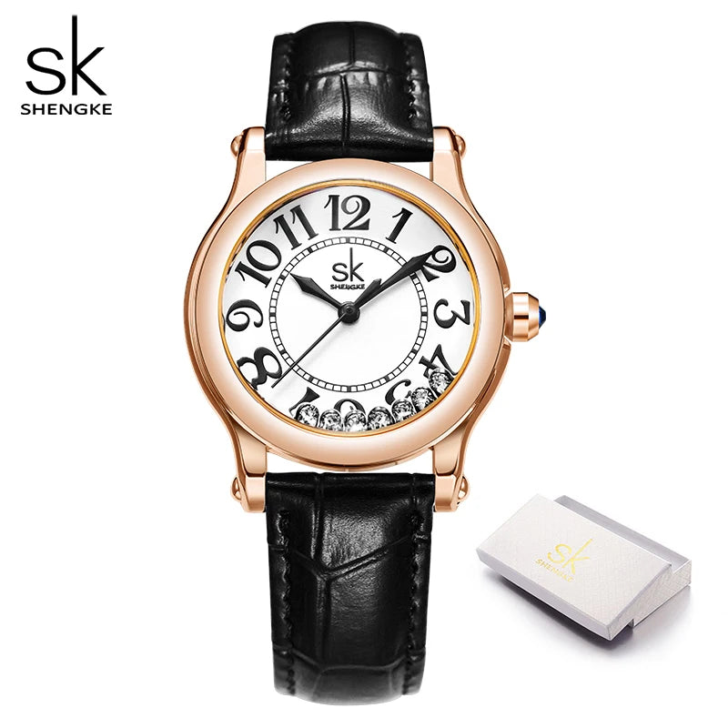 Shengke Top Brand Ladies Quartz Wristwatches Diamond Woman's Watches Original Fashion Women's Best Gifts Clock Montre femme