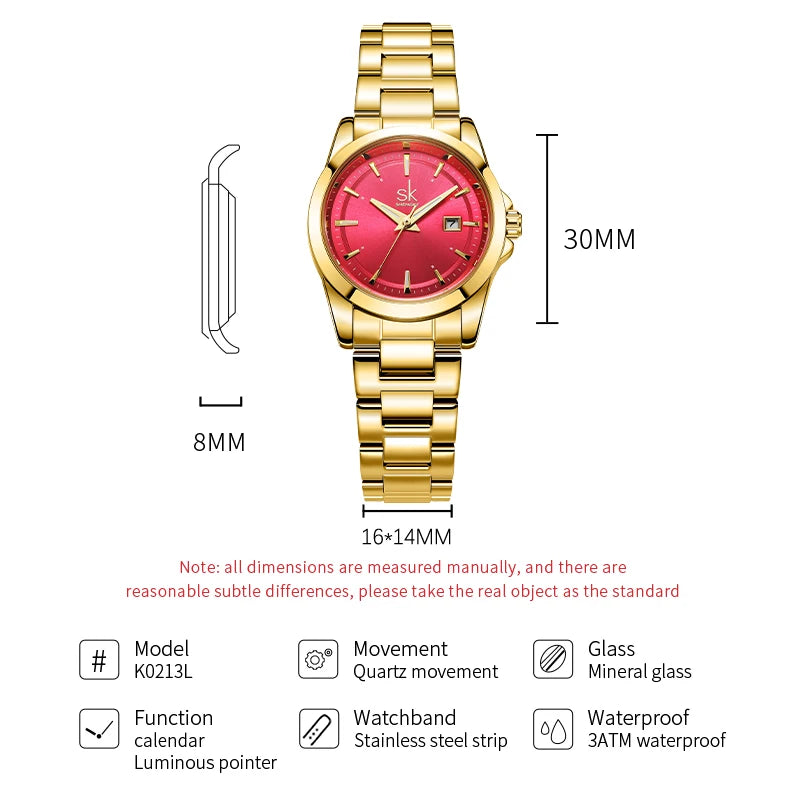 Shengke Fashion Design Women's Wristwatches Top Styles Woman's Quartz Watches Calendar Original Ladies Best Gifts Clock