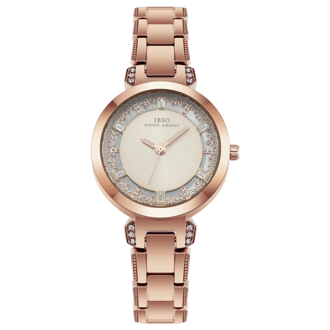 IBSO Rolling Stone Dial 2026 New Arrival Women Quart Watch 3ATM Waterproof Luminous Hands Stainless Steel Strap