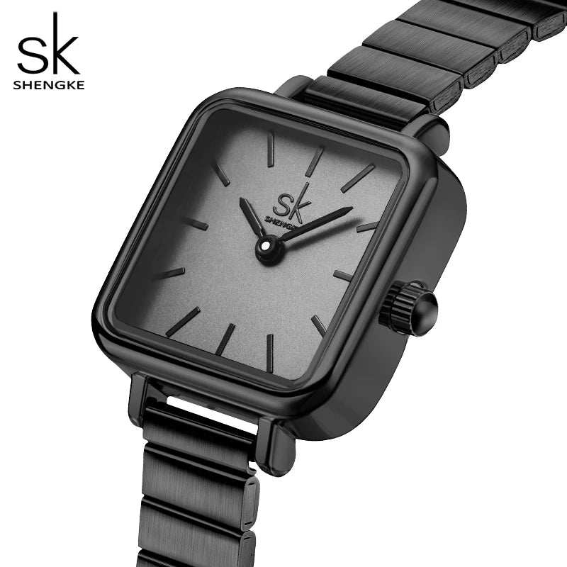 Shengke Fashion Style Women Watches Square Design Original Woman's Quartz Wristwatches Top Luxury Brand Female SK Gift Clock
