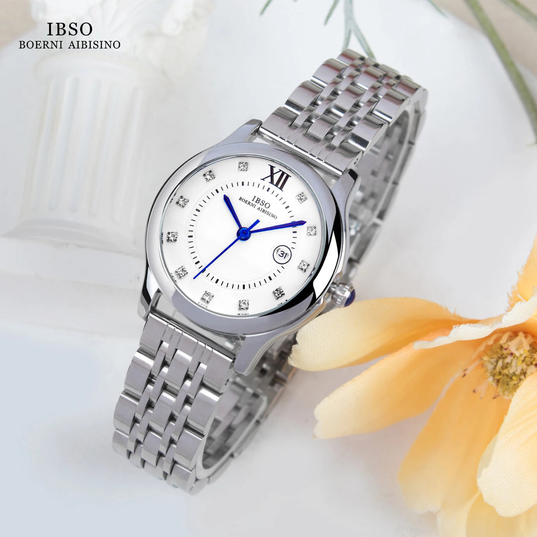 IBSO 2026 New Ladies Luxury Style Quartz Watches Super Simple Stainless Steel Strap Waterproof Dial Waterproof 30 Fashion Style
