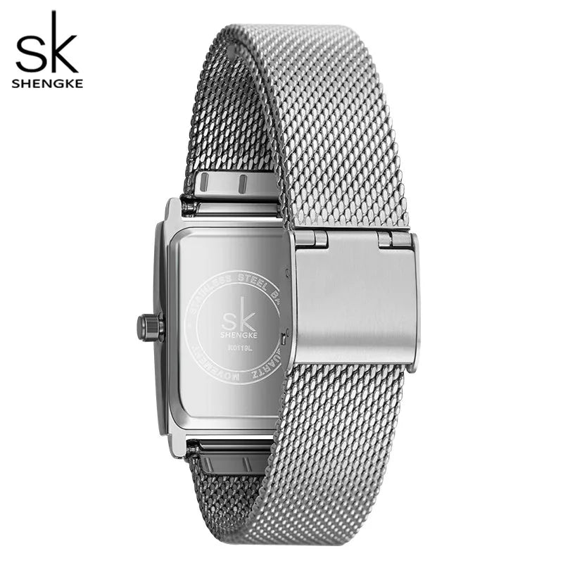 Shengke Women Watches Fashion Geneva Designer Ladies Watch Luxury Brand Rectangle Quartz Gold Wrist Watch Luxury Gifts For Women