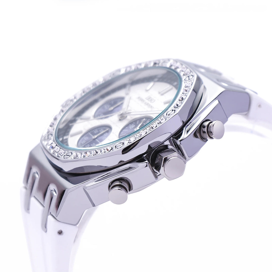 IBSO Three Eyes Women Quartz Watches Japanese Movement Ladies Clock Chronograph Stop Watch 3ATM Silicone Strap Stop Watch S9618
